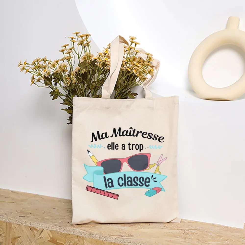merci maîtresse femmes sacs à main mode toile sac à bandoulière grande capacité sacs fin de l'école année cadeau entreprise