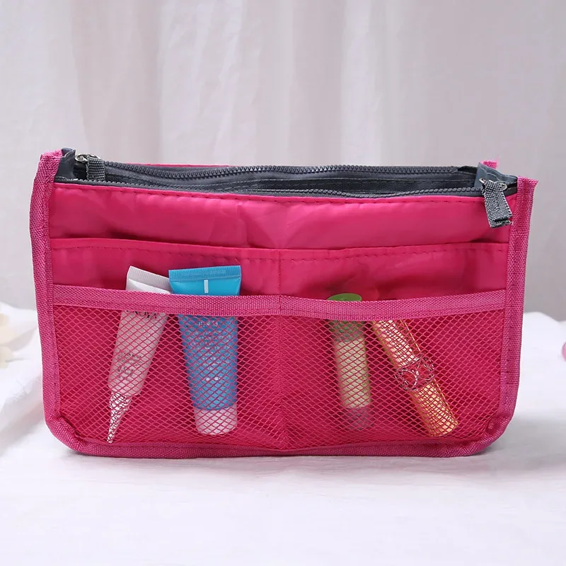 sacs à cosmétiques en nylon pour femmes, fourre-tout à double fermeture éclair, sac de maquillage, sac de rangement de produits de toilette, organisateur de maquillage de voyage en plein air pour filles