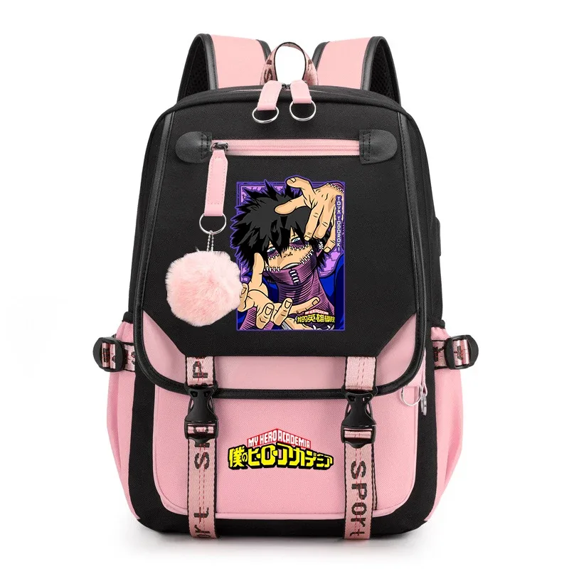 sac à dos d'étudiant imprimé my hero academia, léger et décontracté, pour filles, pour l'école et les voyages