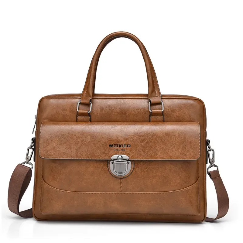 porte-documents pour hommes, sac à bandoulière en cuir pu de bonne qualité, sacoches imperméables, sac à main de bureau pour ordinateur portable