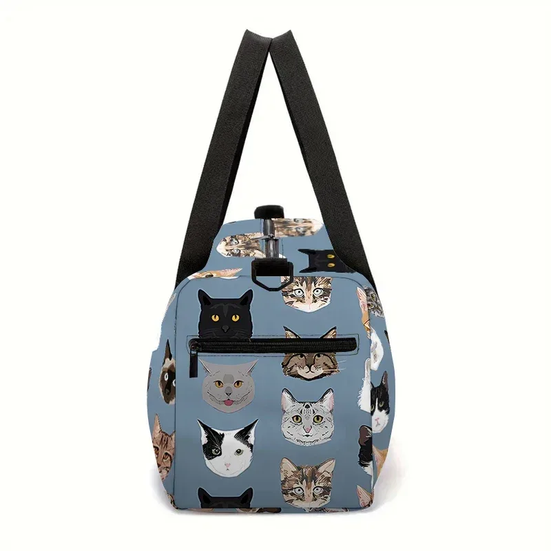sac de voyage à grande capacité avec tête de chat de dessin animé pour garçons et filles, meilleurs cadeaux, sac de voyage plat 2d de dessin animé, sac à main pour enfants