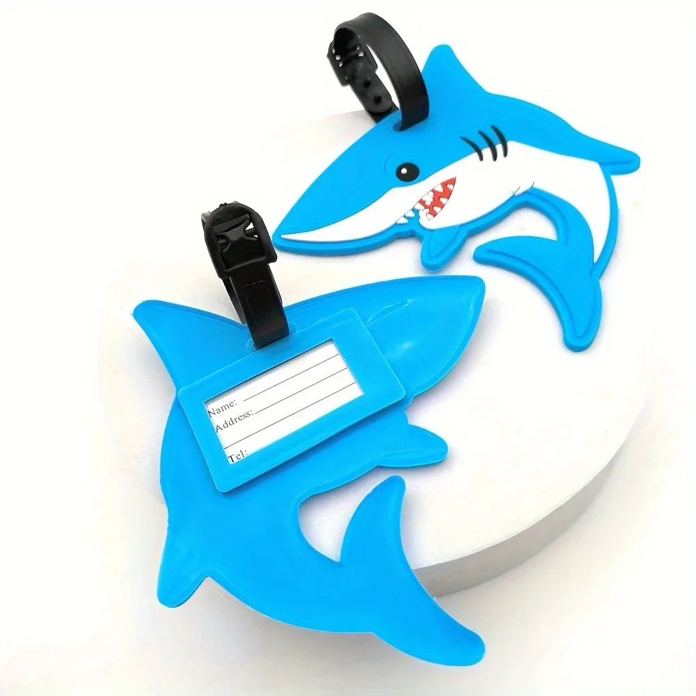 Accessoires pendentif d'étiquette de bagage requin, nécessités de voyage, articles de bagages vérifiés pour l'aéroport, étiquette Anti-perte, carte d'embarquement, 1 pièce