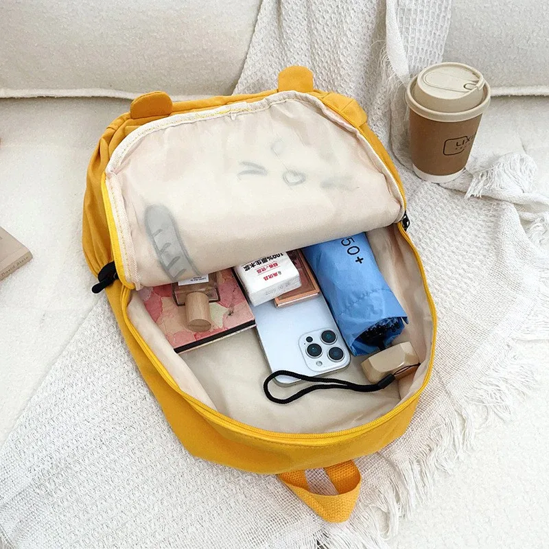 sac à dos scolaire mignon de style coréen, grande capacité, léger, en nylon, sac à dos décontracté pour étudiants, sac de voyage, sac pour ordinateur portable pour l'université