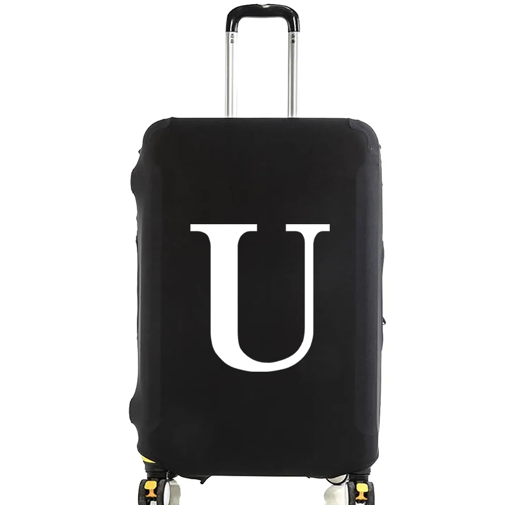 juste de bagage unisexe avec motif de lettre blanche, sacs à poussière élastiques, valise à roulettes, étui à la mode, accessoires de voyage, 18 "-32"