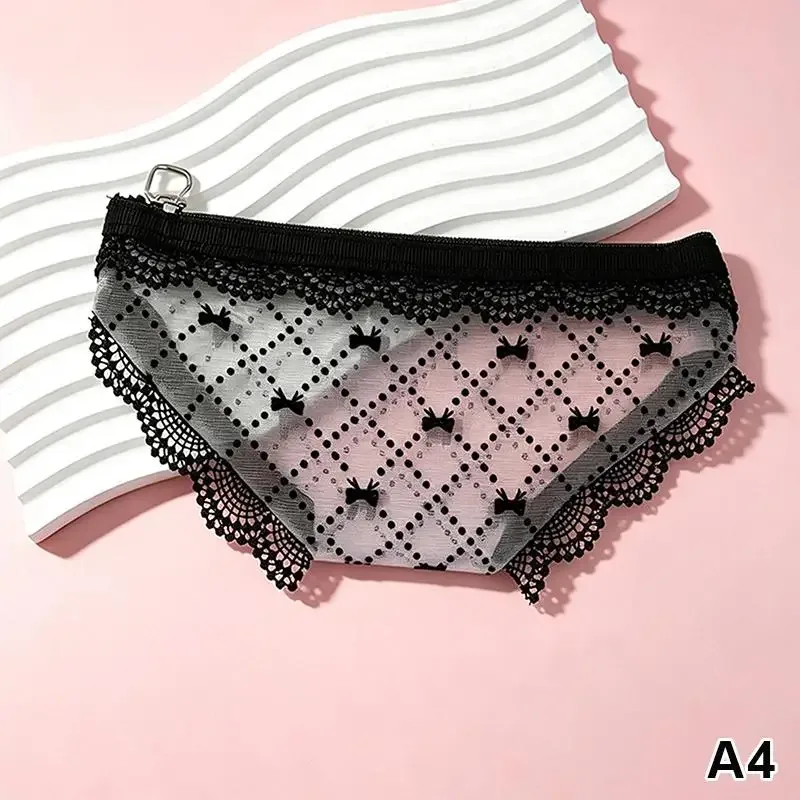 trousse de maquillage transparente en dentelle et résille, forme de sous-vêtement mignon, pochette de rangement pour crayons, quotidien/voyage