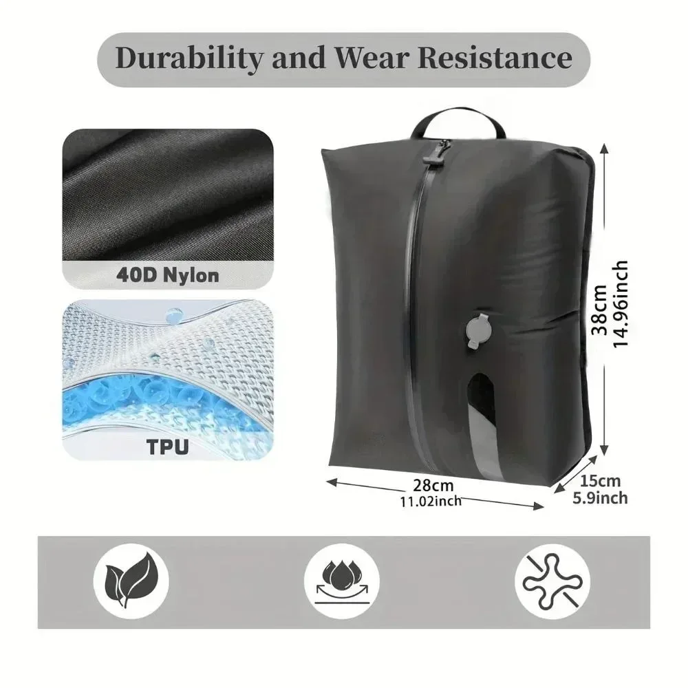sacs sous vide réutilisables pour voyage, sac de compression sous vide pliable et étanche, anti-poussière, gain de place, sac de rangement sous vide pour bagages