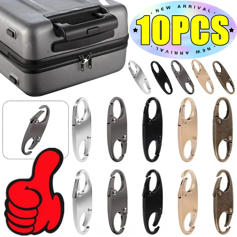 Clip de verrouillage à fermeture éclair en alliage, nouveau mousqueton détachable en métal, remplacement de traction de fermeture éclair, sac antivol, accessoires pour valises, 1 à 10 pièces