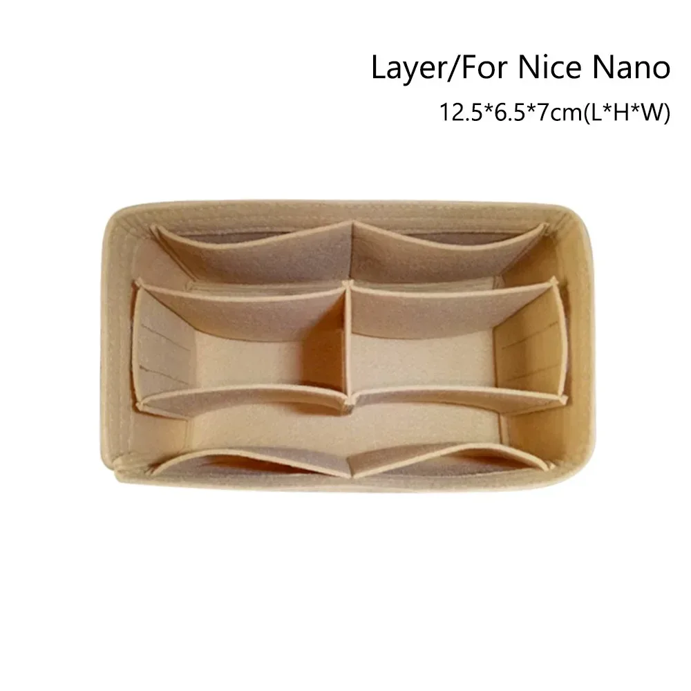 sac à main en feutre, sac d'insertion, organization de rangement, sac interne, support de sac, organisateur de sac portable pour lv nice nano/mini/bb/19/26