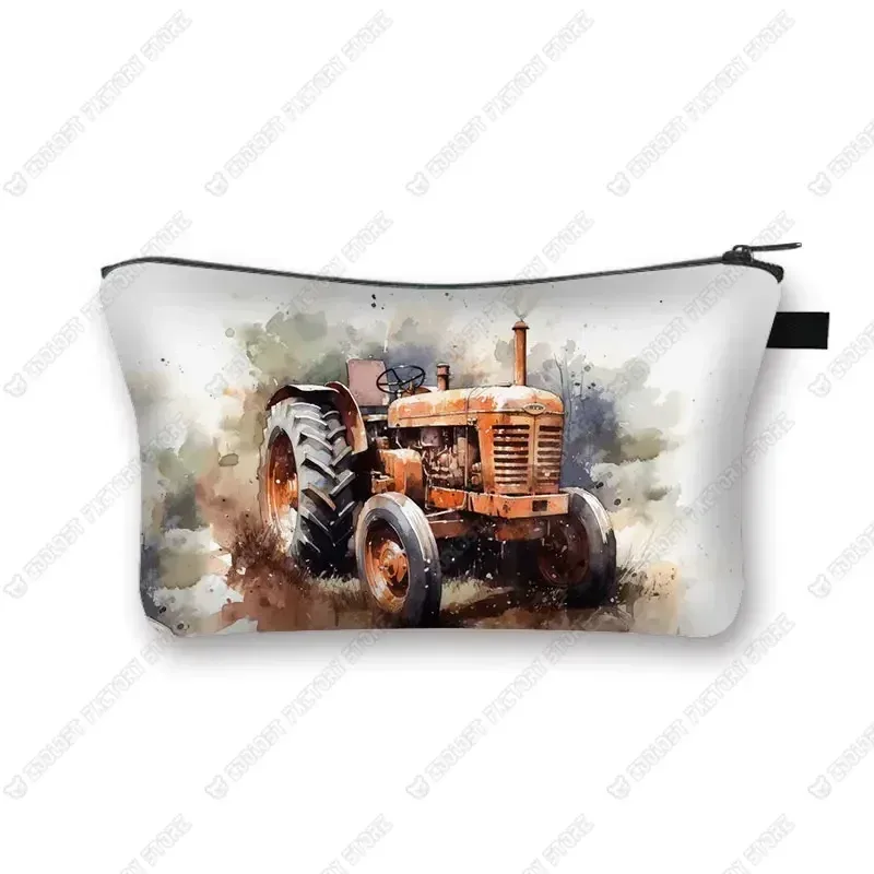 trousse de maquillage de ferme pour femme, jeu avec le tracteur, boîte de maquillage, stockage de poudres, portefeuille pour femme, étui cosmétique, récolte