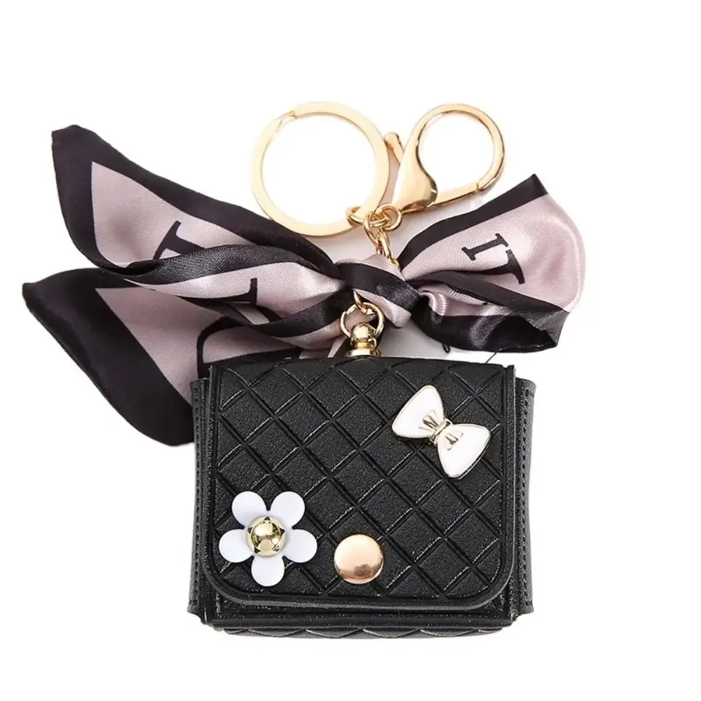 nouveau étui de rangement pour écouteurs en cuir, mini porte-clés créatif, pendentif couleur unie, étui pour écouteurs bluetooth