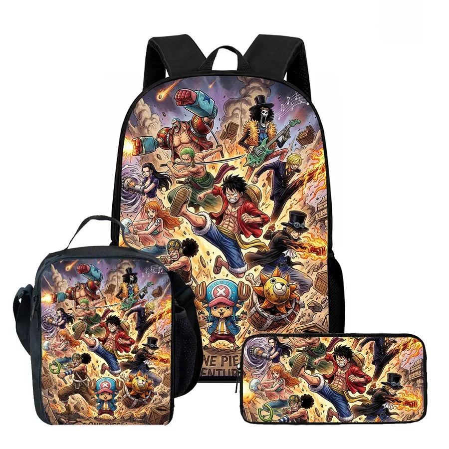 ensemble de sac à dos scolaire 3 pièces 15 pouces avec sac à lunch et trousse à crayons, durable, léger, unisexe, pour garçons et filles de 6 à 10 ans