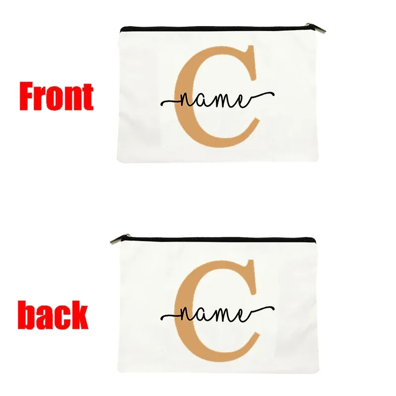 jolie pochette organisatrice en toile, sac de voyage pour cosmétiques et maquillage, trousse de toilette essentielle pour mariage, cadeau d'anniversaire pour enseignant avec nom personnalisé