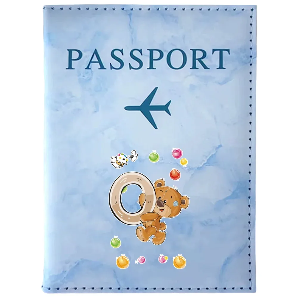 organisateur de passeport au design vintage classique, porte-carte de crédit, étui de voyage pour hommes et femmes, impression de lettres d'ours