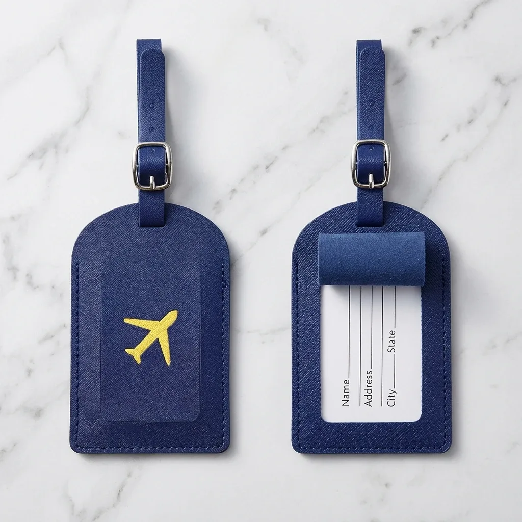 ensemble porte-passeport et étiquette de bagage en cuir pu avec blocage rfid, organiseur de documents de voyage pour les voyages d'affaires et de vacances