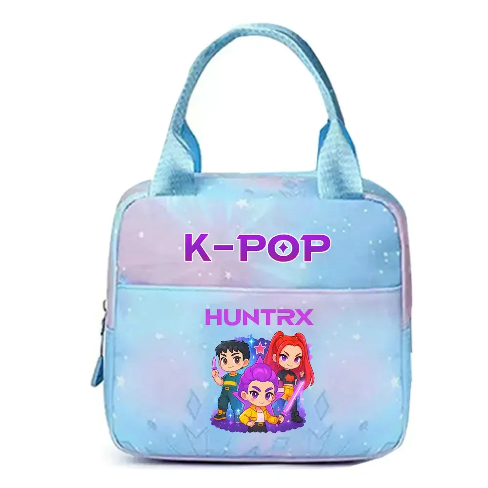 kpop demon hunters office workers avec sac à déjeuner portable isolé de grande capacité, sac à bandoulière à double usage