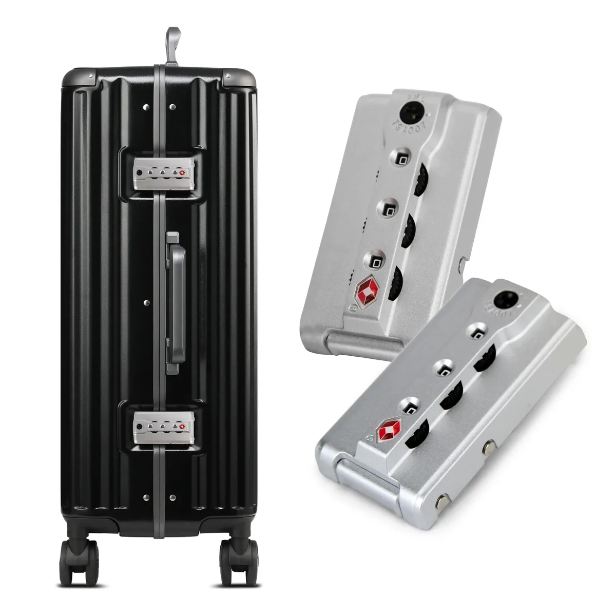 2 serrures de bagages douanières tsa007, verrou de sécurité à code à 3 chiffres auto-programmable pour valise