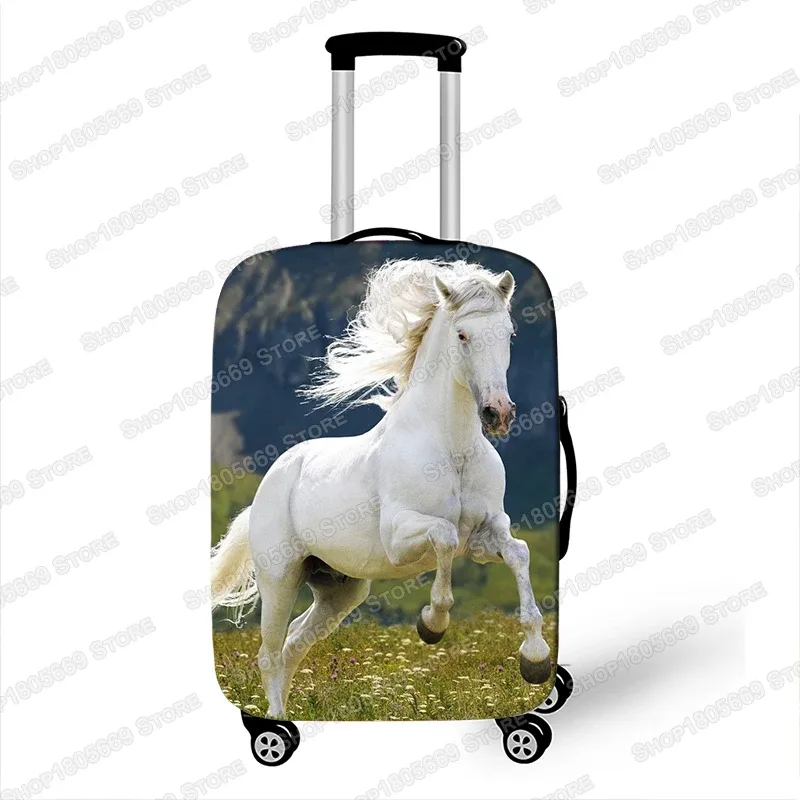 juste de bagage imprimée animal et cheval, housses de valise à roulettes élastiques, anti-poussière, accessoires de voyage mignons