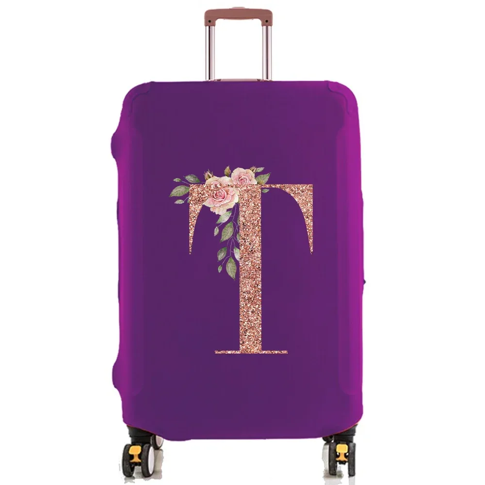housse de protection pour bagages de 18 à 32 pouces, accessoires de voyage, tissu extensible illimité en or rose, housse anti-poussière, boîtier de chariot