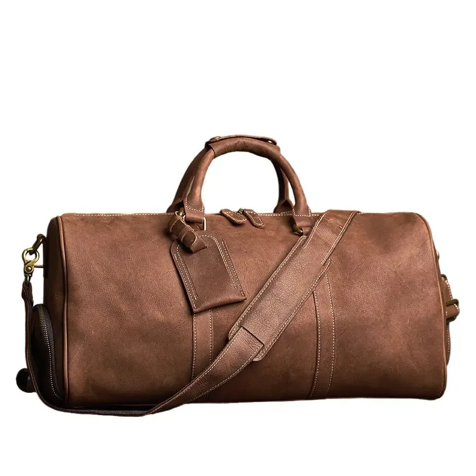 nasva sac de voyage en cuir pour hommes sac de sport en cuir vintage pour hommes sac à main sac à bagages sacs à bandoulière sacs de messager sac de week-end
