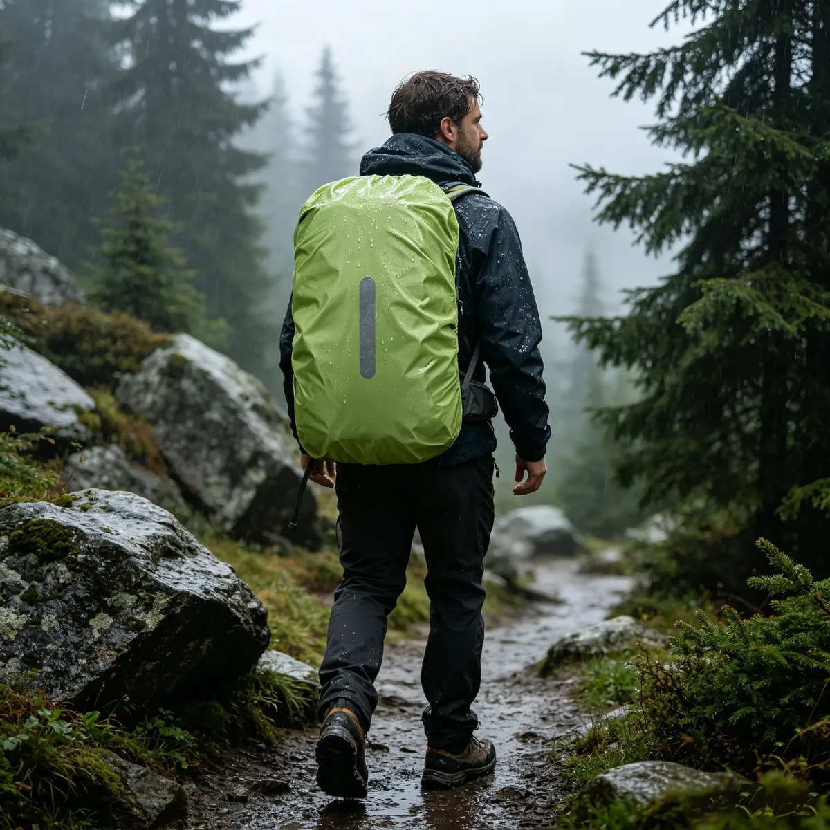 housse de pluie pour sac à dos de randonnée en plein air 20l 35l 45l 60l 70l 80l, housse imperméable pour sac de trekking, housse anti-poussière réfléchissante