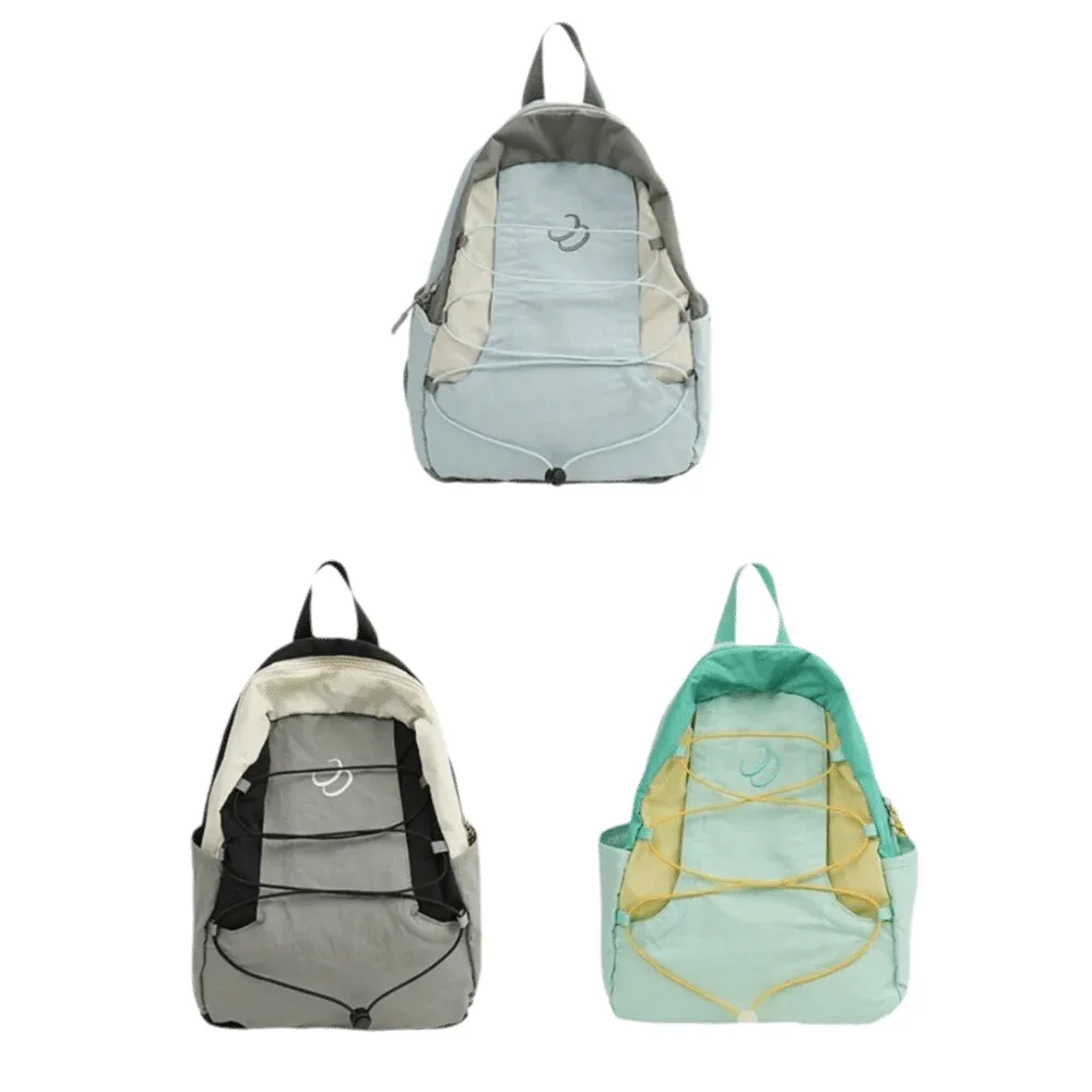 sac à dos léger en patchwork de couleurs contrastées, esthétique y2k, sacs à bandoulière en nylon, streetwear, polyvalent, sac d'école pour étudiants, voyage