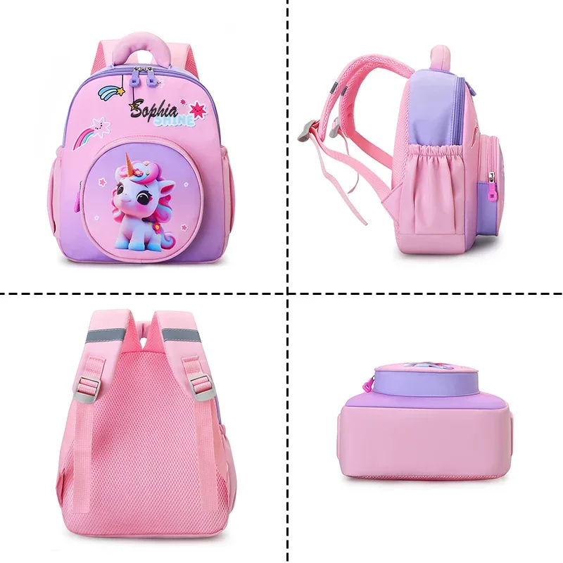 sac à dos brodé personnalisé avec motif de dessin animé mignon pour animaux de compagnie, licorne, sirène, dinosaure, astronaute, sac à dos décontracté, extrêmement mignon