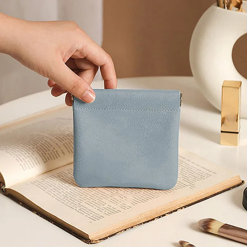 sac de rangement en poudre pour rouge à lèvres, pochette cosmétique, câble en cuir, banc, pièces de monnaie, bijoux, écouteurs