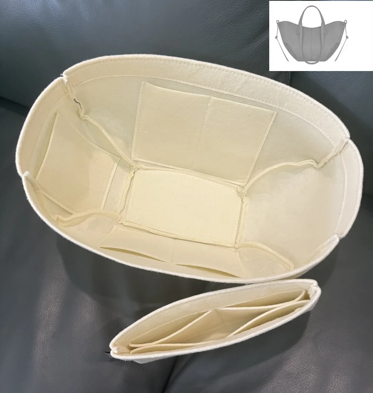 Organisateur intérieur pour sac à main Liner Cyme Mini - 30 couleurs fait main, pochette de rangement pour maintenir la forme, insert pour sac à main Cyme Mini