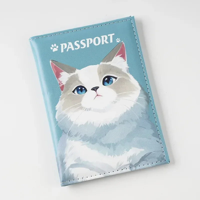 porte-passeport imprimé chien chat mignon, portefeuille de voyage, couverture de passeport, portefeuille de passeport, porte-carte d'identité, accessoires de voyage