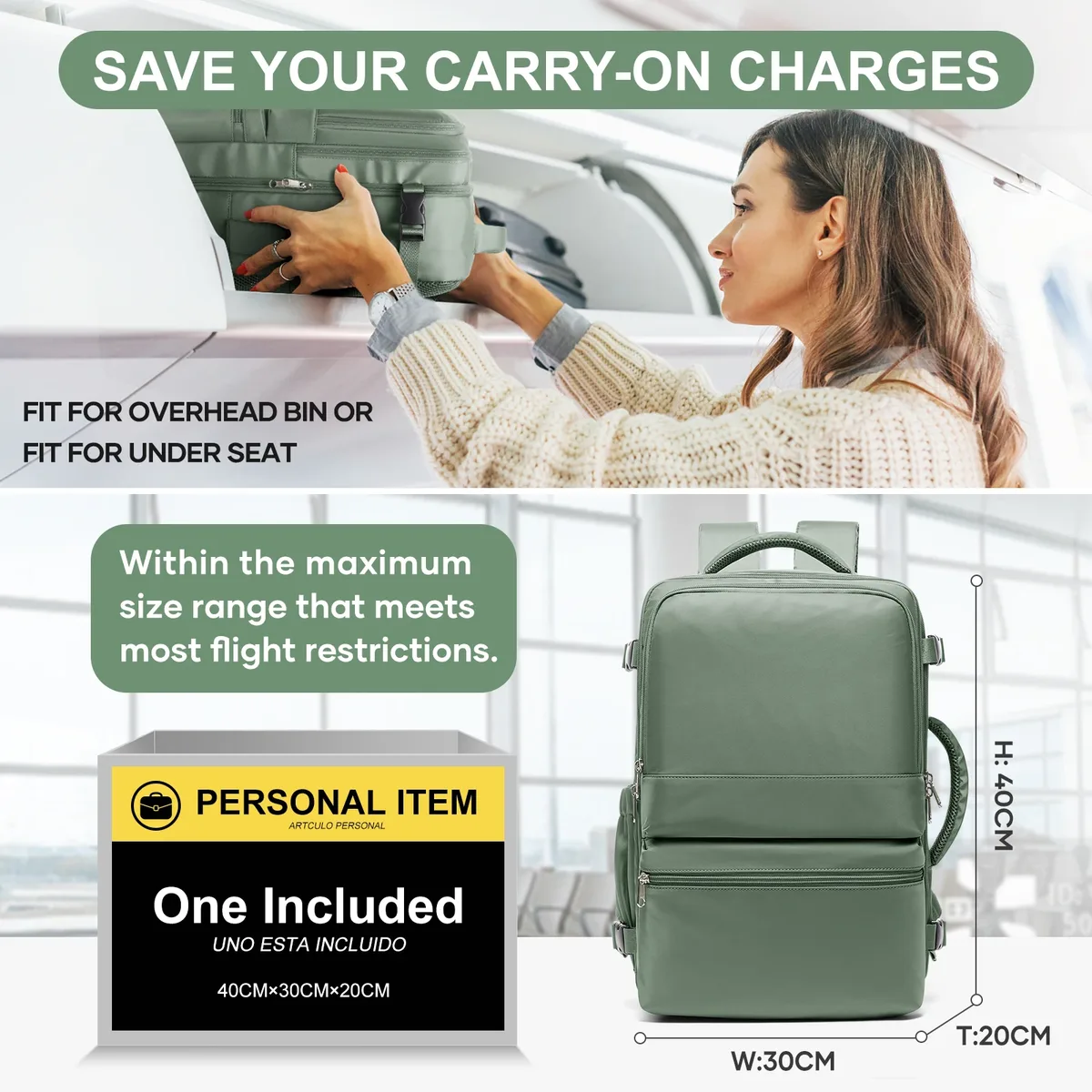 sac ryanair 40x30x20, sac à dos de voyage à compression sous vide, sac à main pour ordinateur portable, sac à dos de travail, sac à dos pour femmes et hommes