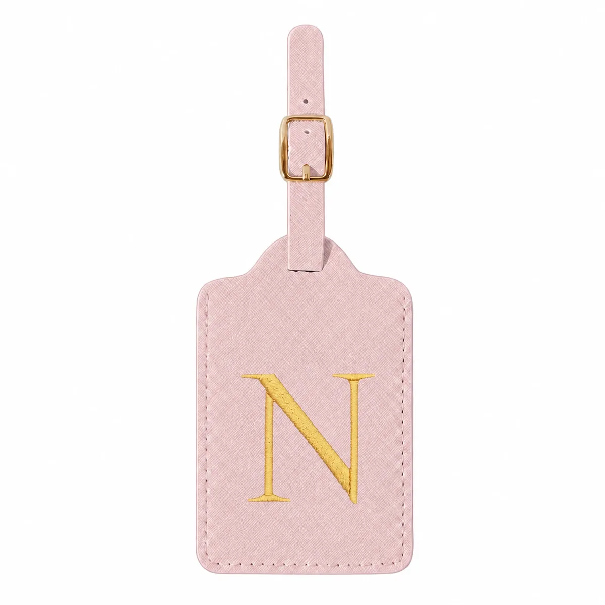 étiquette de bagage rose à 26 lettres, adaptée pour la plage, les vacances d'été, la rentrée scolaire et d'autres occasions.