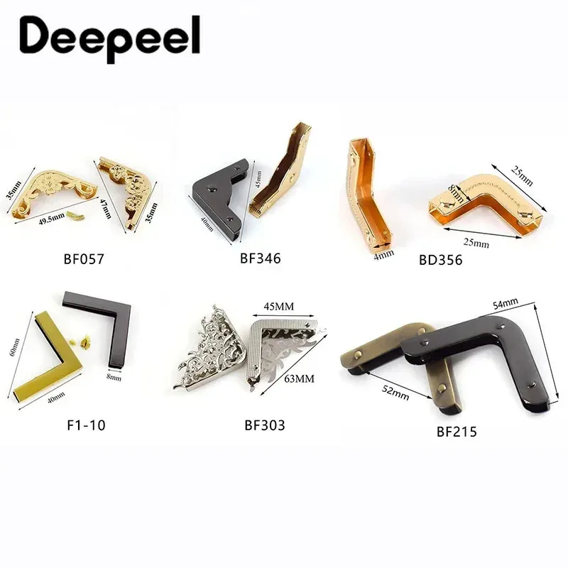 deepeel-boucles de protection des bords du sac à main, décoration d'angle de sac à bagages, fermoirs en métal, accessoires de quincaillerie de bricolage, 25mm, 35mm, 40mm, 45mm, 54mm, 5/10 pièces