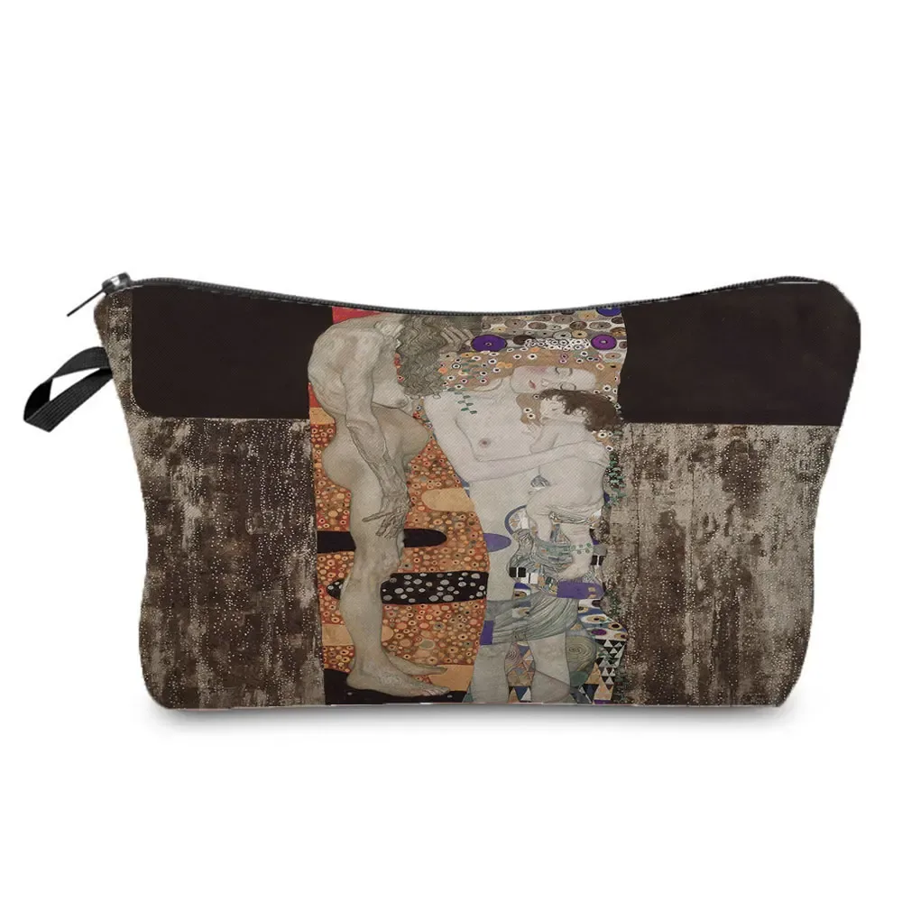 sacs à cosmétiques personnalisés pour femmes, trousse de maquillage, étuis à crayons multifonctions, peinture à l'huile, grilles de larmes, gustability klimt, mode pour dames