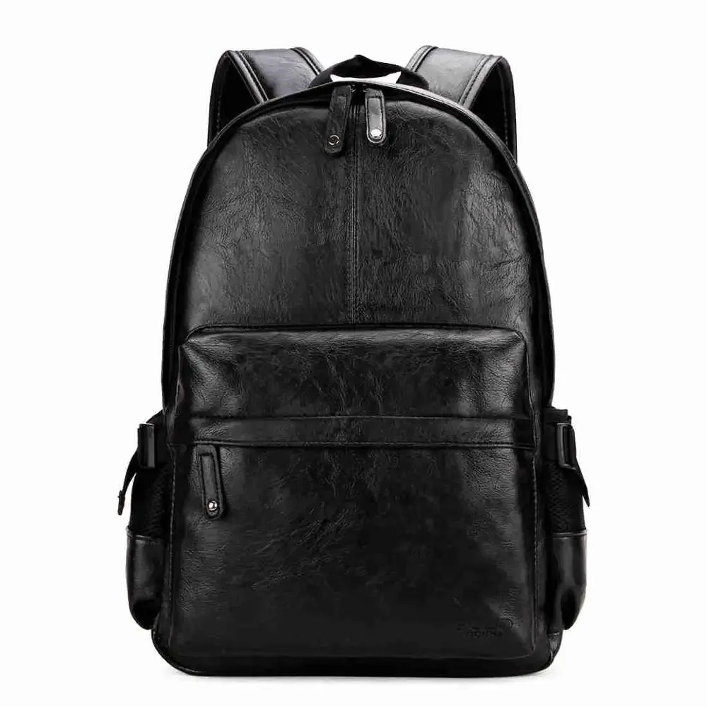 sac à dos d'école en cuir pour hommes, célèbre marque, style preppy, design simple, sacs de jour décontractés