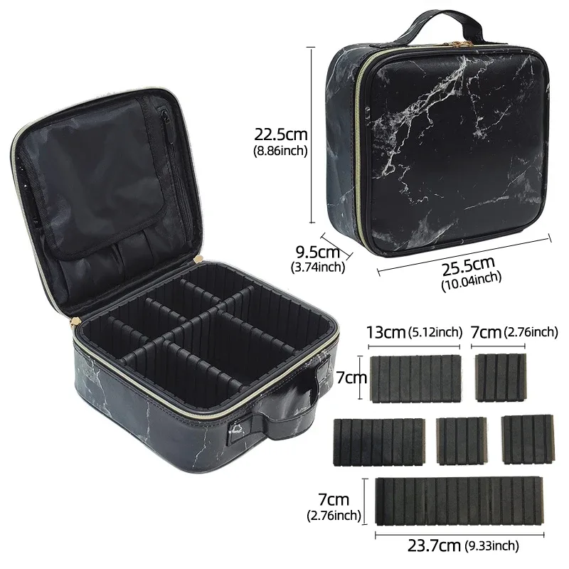 sac de maquillage de beauté en cuir pu, nécessaire, étanche, nouvelle trousse de maquillage de grande capacité, sac à cosmétiques professionnel