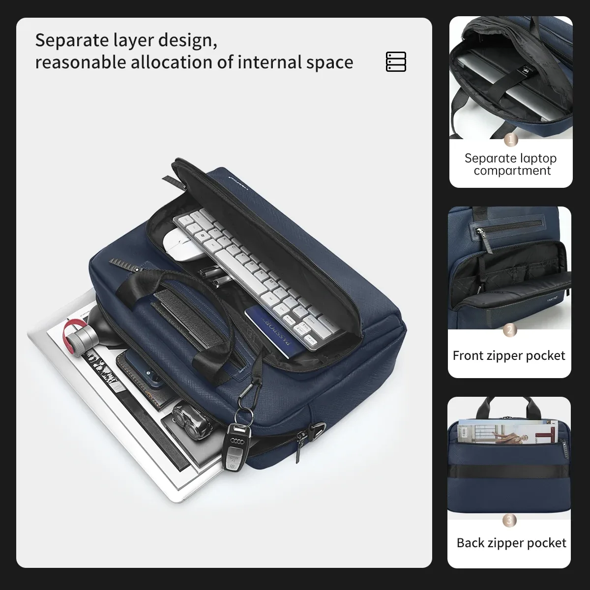 tig10u-étui à bombes étanche pour hommes d'affaires, sac à main pour ordinateur portable, sac messager de voyage, série allergique, mode, 12-14.1"