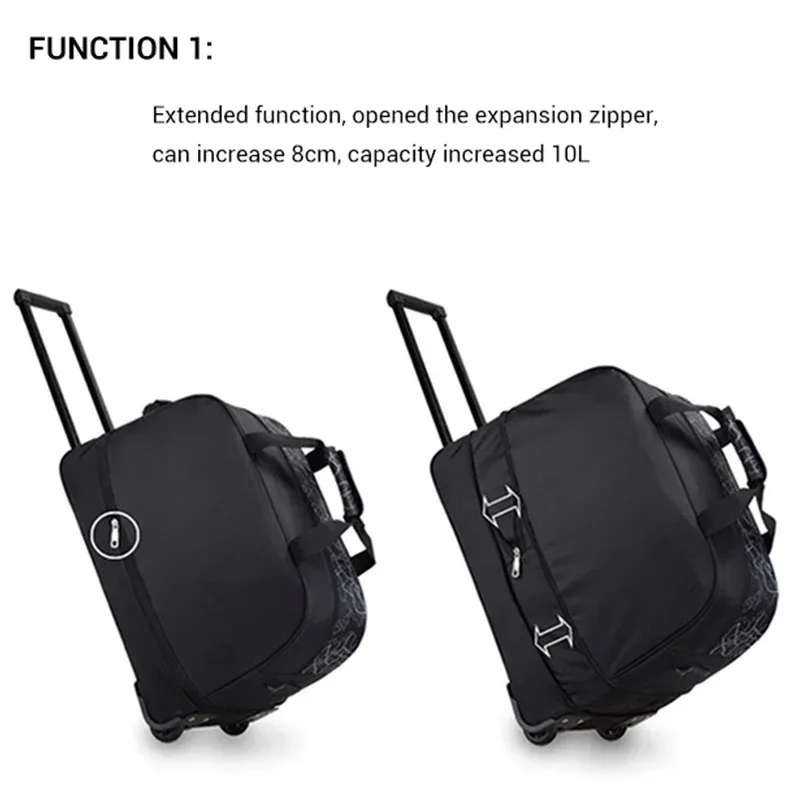 oiwas sac de voyage pliable, sac de voyage à roulettes, valise à roulettes pour femmes et hommes, sacs de voyage avec roulettes, sac à main de bonne qualité
