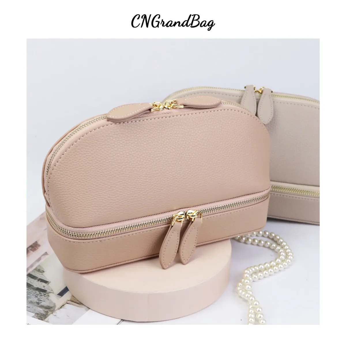 sac à cosmétiques personnalisé en cuir pu pour femmes, trousse de maquillage de voyage avec étui de rangement de bijoux, pochette de voyage 2 en 1 pour dames
