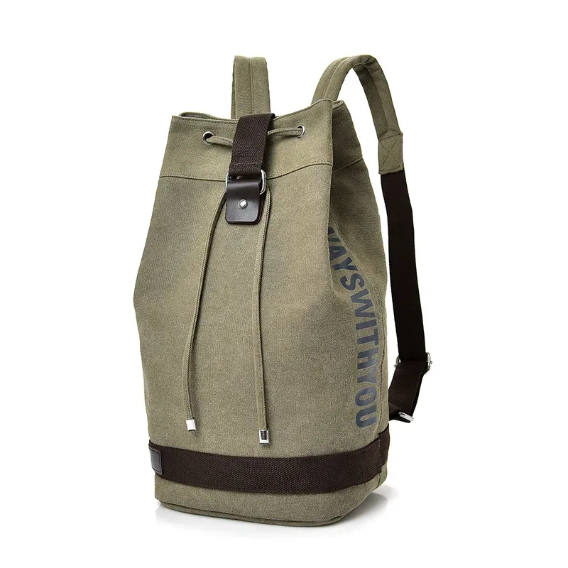 sac à dos de voyage de grande capacité pour hommes, sac d'extérieur, sac d'alpinisme, seau en toile, sacs à bandoulière pour hommes