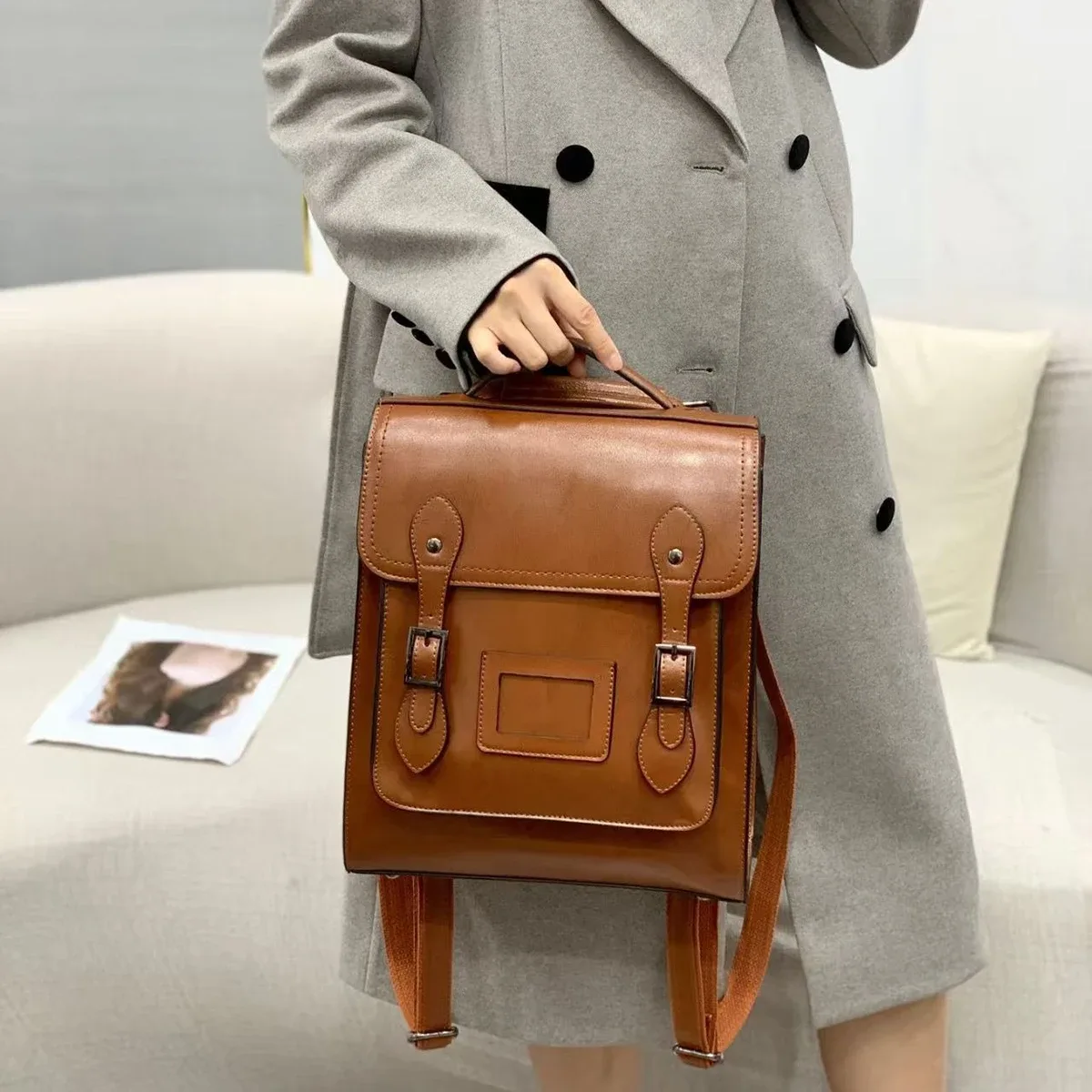 sac à dos pour femmes, sac à bandoulière en cuir véritable, sac d'école pour filles, sac à dos pour ordinateur portable en cuir de vache véritable, sacs messagers