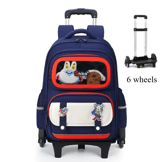 sac à dos à roulettes pour élèves du primaire, cartable à roulettes pour enfants, sac à dos d'école pour filles avec roulettes pour garçons