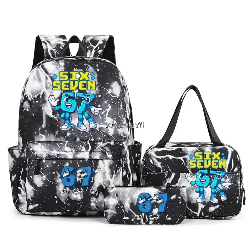 lot de 3 sacs à dos imprimés 67 six seven, style simple, légers, pour garçons et filles, sacs d'école amusants avec le numéro 67, sacs de voyage, mochilas