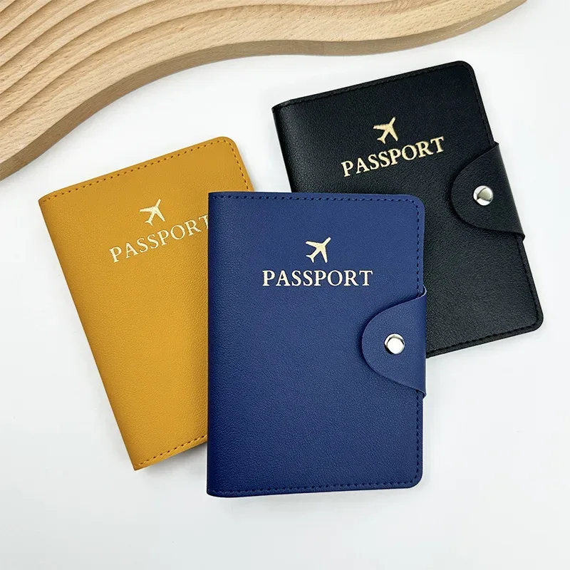 nouvel étui de passeport en cuir pu, porte-documents de voyage pour femmes et hommes