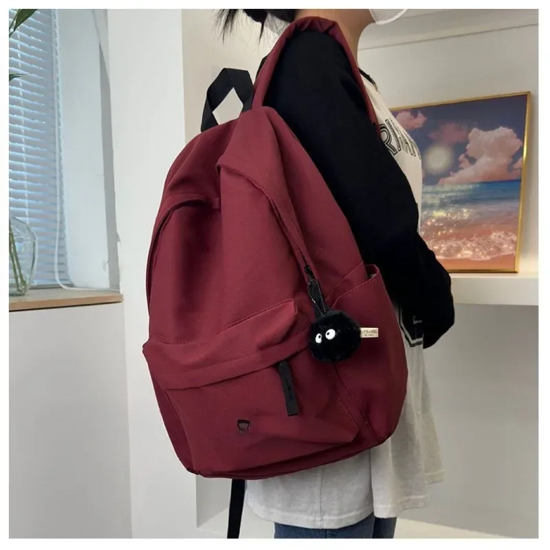 Sac à dos de style coréen, simple et uni, pour filles, étudiantes du secondaire et du collège, grande capacité, unisexe