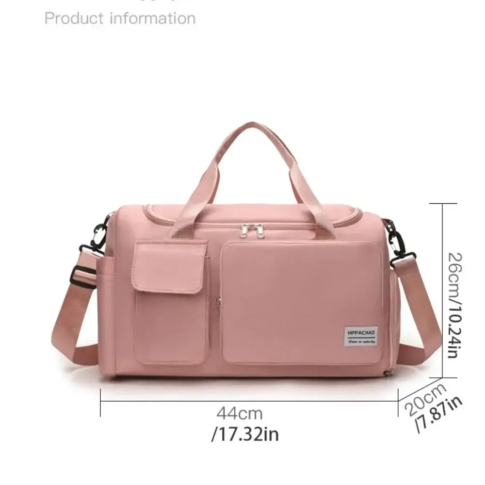 sac de voyage oxford robuste et pliable en nylon avec compartiment à chaussures, couleur unie, grande capacité, sac à main pour affaires