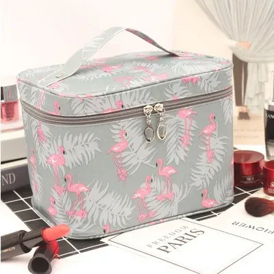 sac de maquillage en toile imperméable pour femmes, organiseur de cosmétiques portable pour les voyages, pochette de rangement pour articles de toilette mignonne