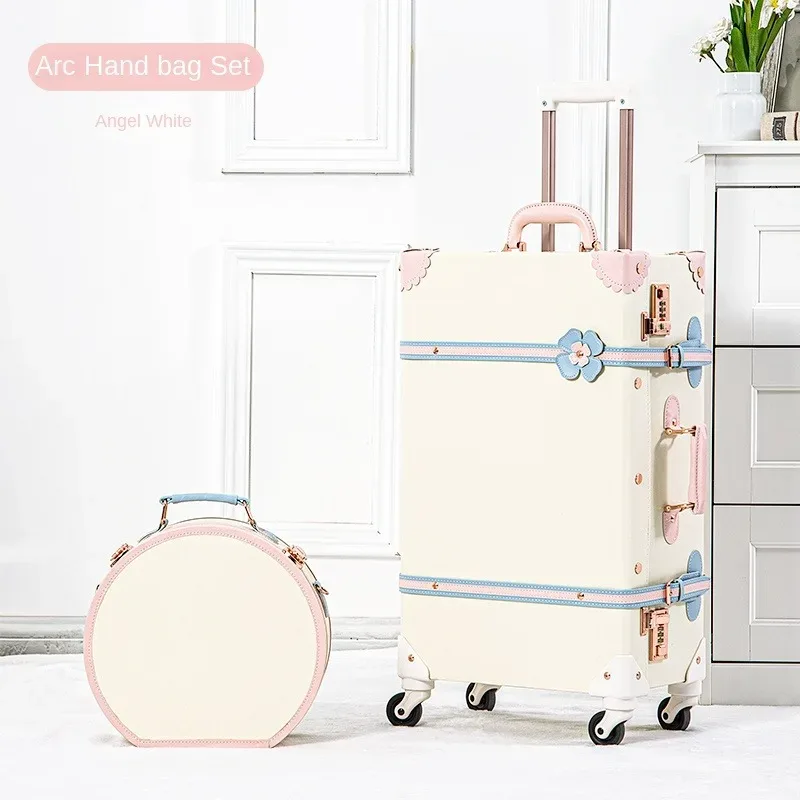 valise en cuir vintage, porte-bagages rétro, valises à roulettes en laiton antique, porte-bagages de 22 pouces, valise de voyage