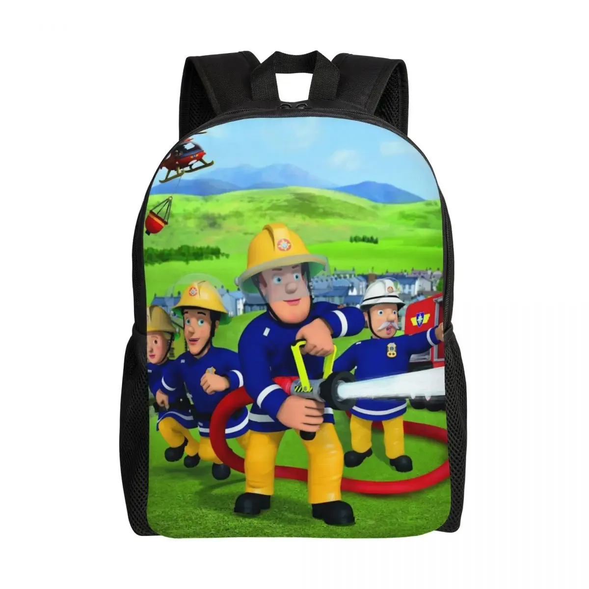 sac à dos de voyage personnalisé sam le pompier pour hommes et femmes, cartable pour ordinateur portable d'école, sac à dos d'étudiant de dessin animé