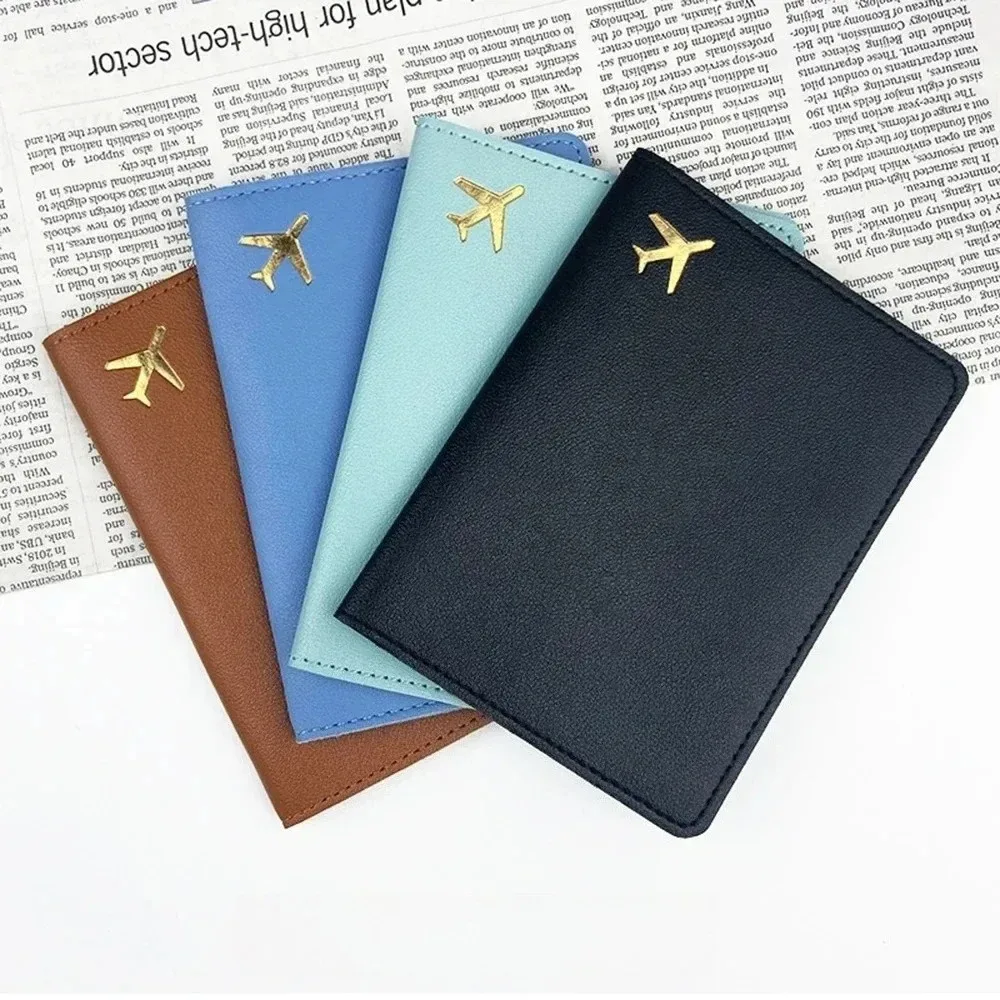porte-passeport en cuir pu, étui léger et étanche pour passeport, couleur unie, rangement portable, portefeuille pour cartes de crédit