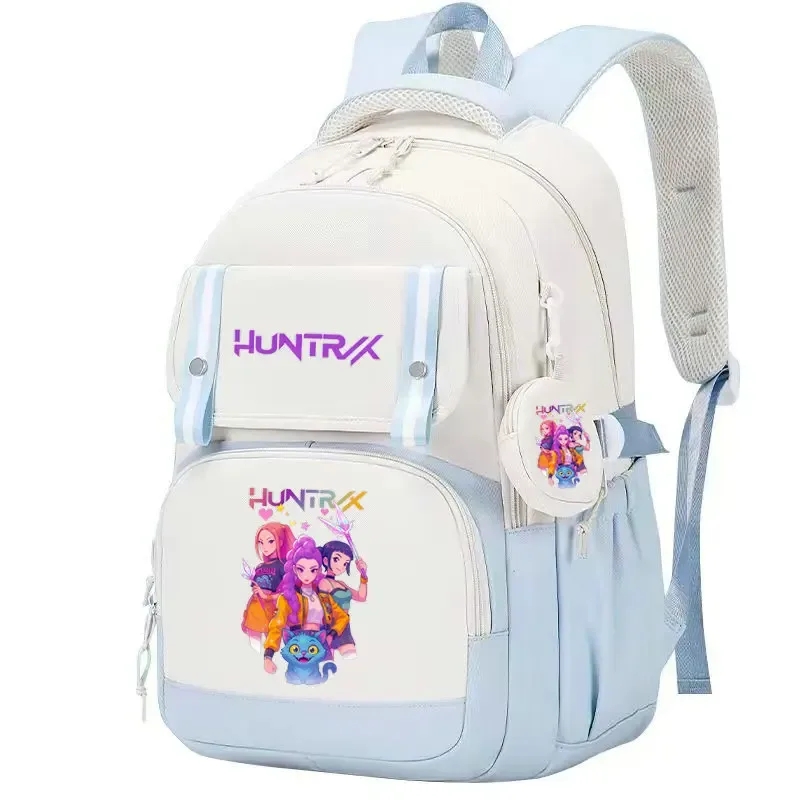 mochila kpop demon hunters – sac à dos imprimé léger, cartable pour fille, sac de voyage décontracté pour les déplacements
